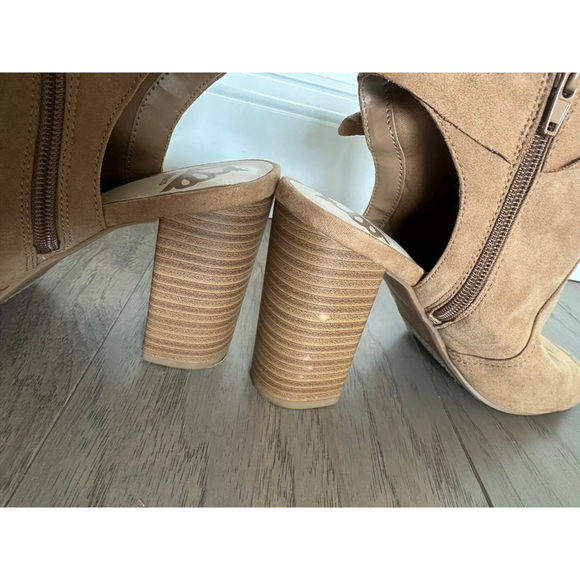 Fergalicious Brown Suede Peep Toe Ankle Boots Size 7.5 - Picture 5 of 9